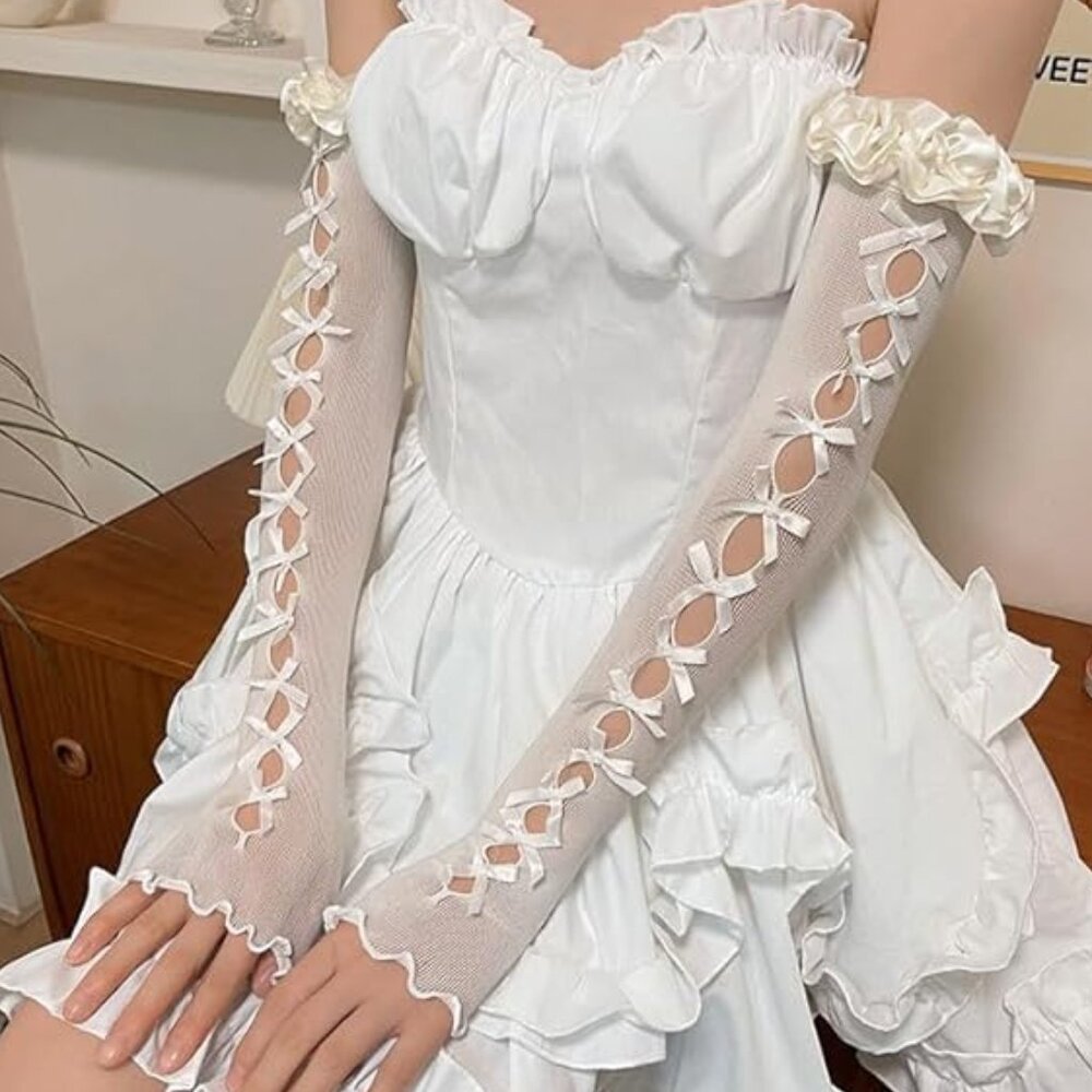 Mesh Lace Fingerless Gloves